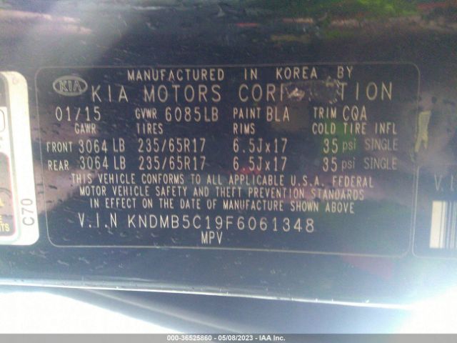KNDMB5C19F6061348 KIA SEDONA LX