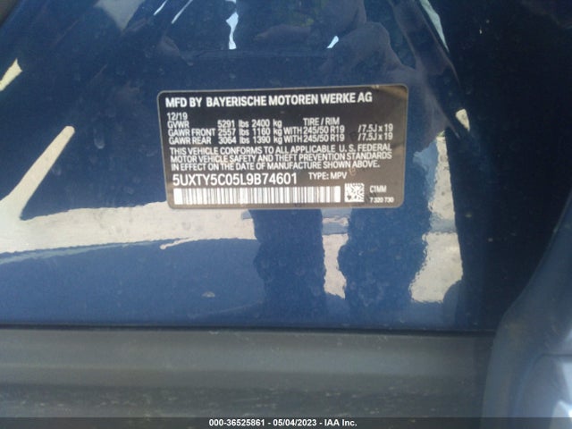 BMW X3 Xdrive30i 2020 5UXTY5C05L9B74601 Image 9