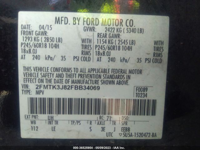 2FMTK3J82FBB34069 Ford EDGE SEL