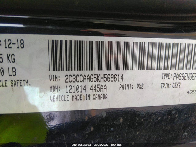 2C3CCAAG5KH569614 Chrysler 300 Touring