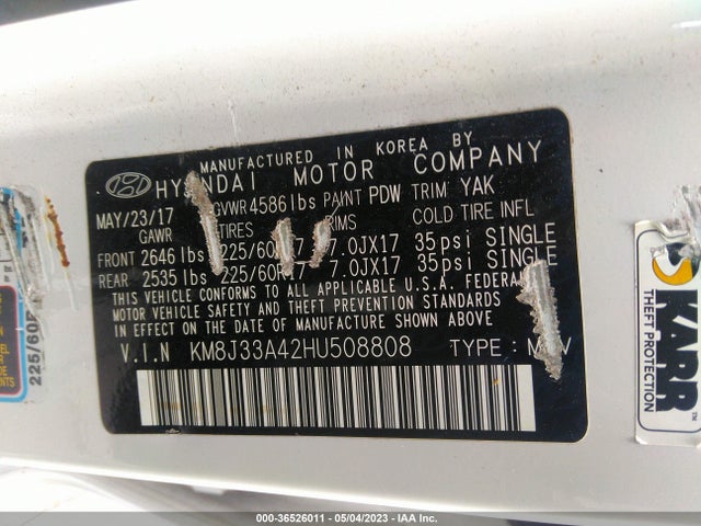 Hyundai TUCSON SE 2017 KM8J33A42HU508808 Image 10