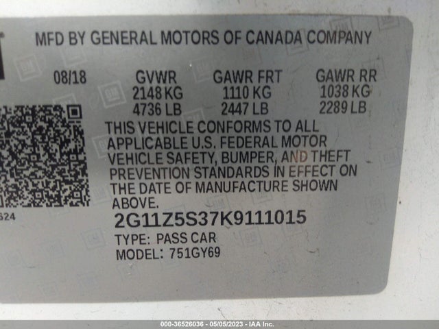 Chevrolet IMPALA LT 2019 2G11Z5S37K9111015 Image 9