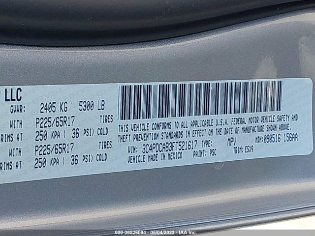 Dodge Journey American Value Pkg 2015 3C4PDCAB3FT521617 Image 10