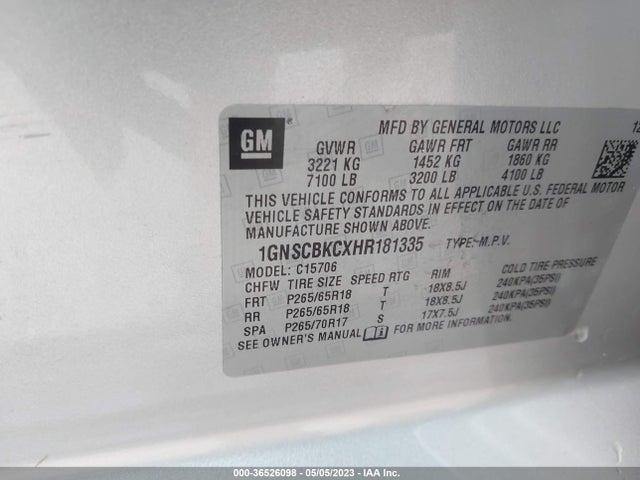 Chevrolet Tahoe Lt 2017 1GNSCBKCXHR181335 Image 11
