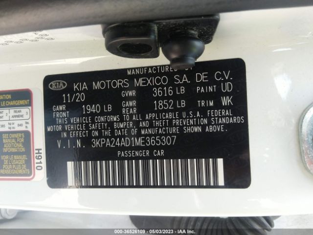 3KPA24AD1ME365307 KIA RIO S