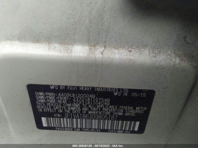 JF1VA1B63G9805187 Subaru WRX