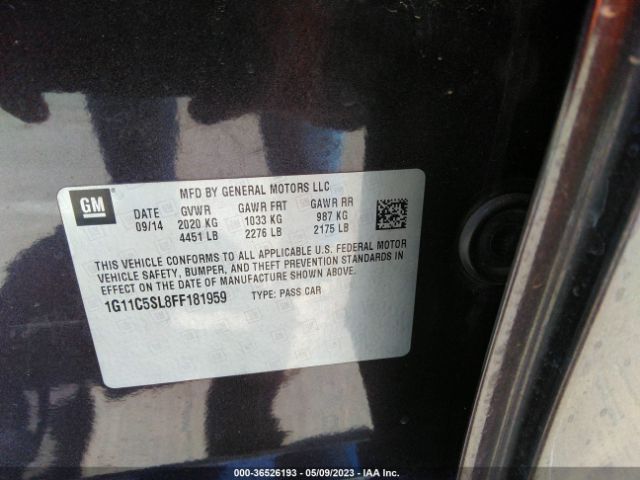Chevrolet MALIBU LT 2015 1G11C5SL8FF181959 Image 10
