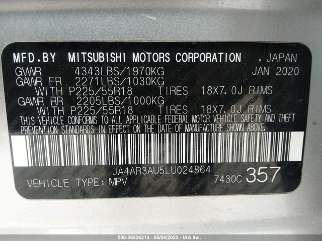 JA4AR3AU5LU024864 Mitsubishi Outlander Sport Es 2.0/se 2.0