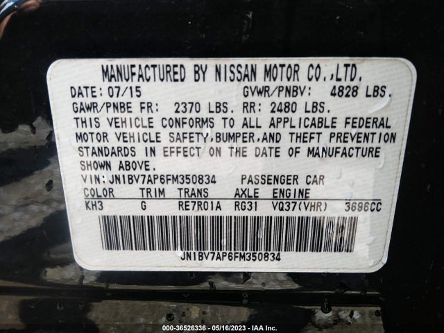 JN1BV7AP6FM350834 Infiniti Q50 Premium