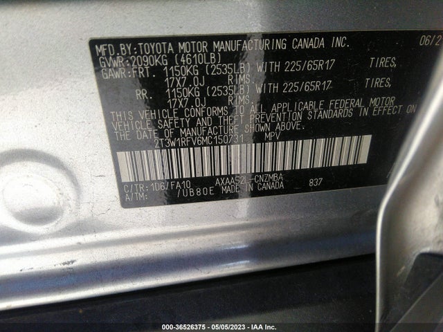 Toyota Rav4 Xle 2021 2T3W1RFV6MC150731 Image 9
