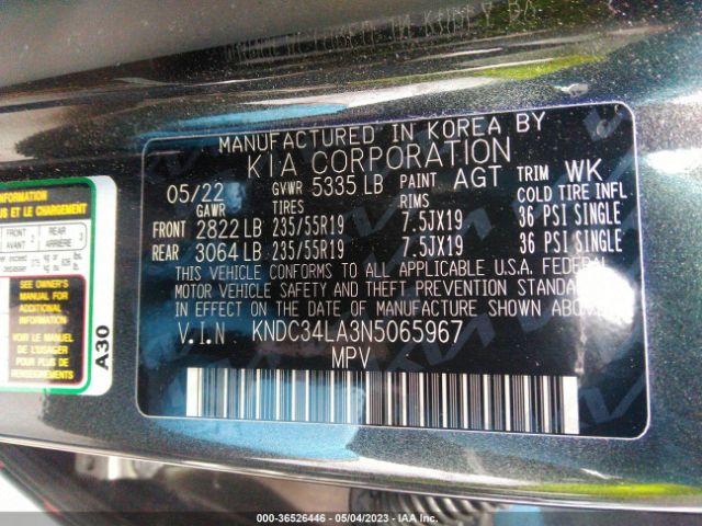 KNDC34LA3N5065967 KIA Ev6 Wind