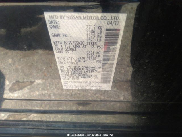 5N1DR2MMXHC680396 Nissan Pathfinder Platinum