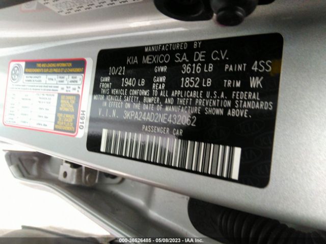 3KPA24AD2NE432062 KIA RIO S