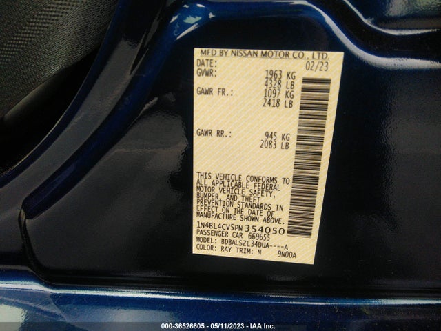 Nissan Altima 2.5 Sr 2023 1N4BL4CV5PN354050 Image 10