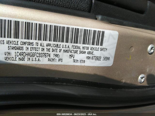 1C4RDHAG6FC937674 Dodge Durango Sxt