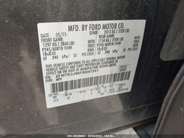 2FMTK3J98FBB47241 Ford EDGE SEL