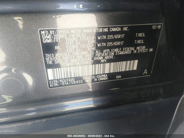 Toyota Rav4 Xle 2020 2T3W1RFV8LC046577 Image 10