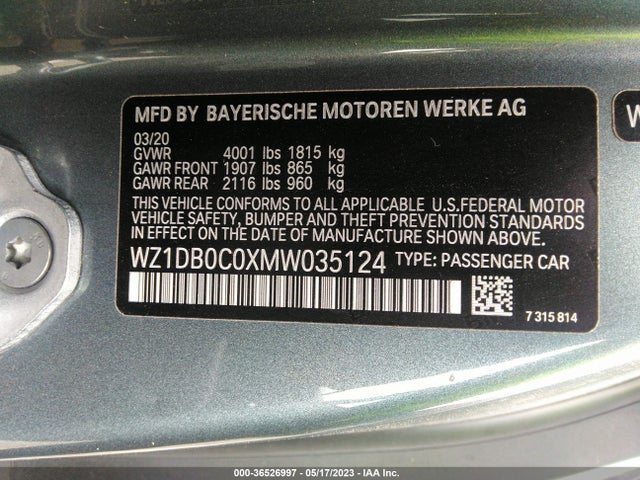 2021 Toyota Supra, VIN: WZ1DB0C0XMW035124