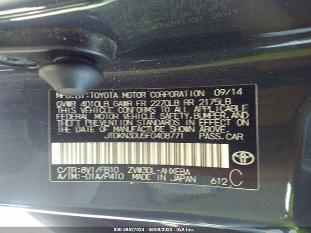 Toyota Prius Four 2015 JTDKN3DU5F0408771 Image 10