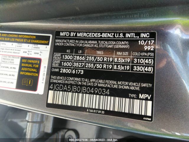 4JGDA5JB0JB049034 Mercedes-Benz Gle Gle 350