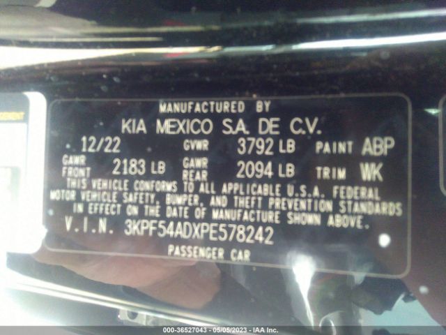 3KPF54ADXPE578242 KIA Forte Gt-line