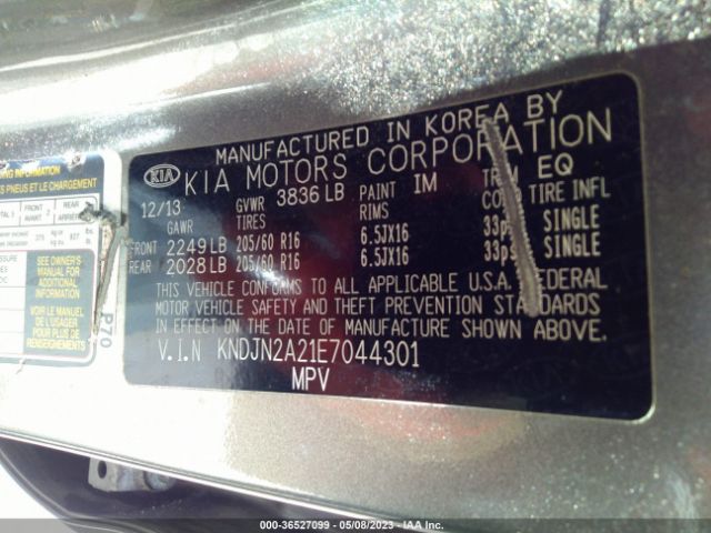 KNDJN2A21E7044301 KIA Soul Base