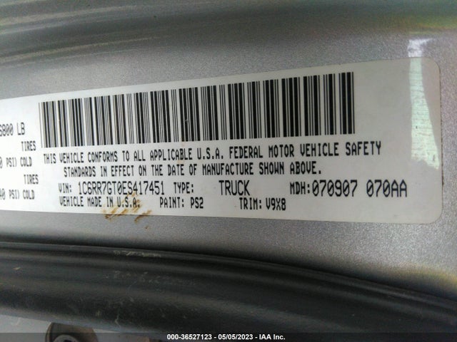RAM 1500 Slt 2014 1C6RR7GT0ES417451 Image 11