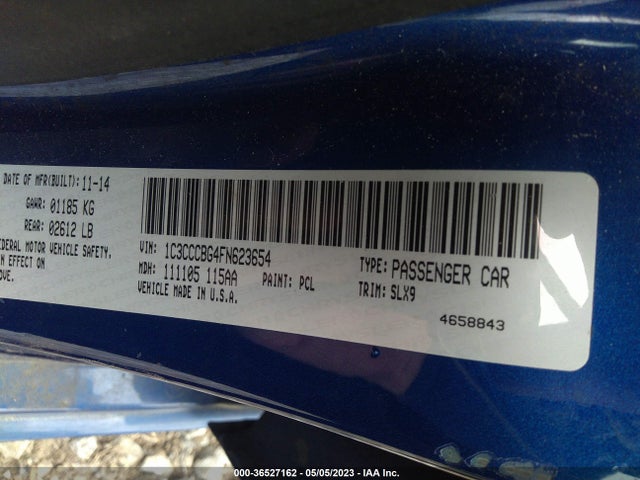 1C3CCCBG4FN623654 Chrysler 200 S