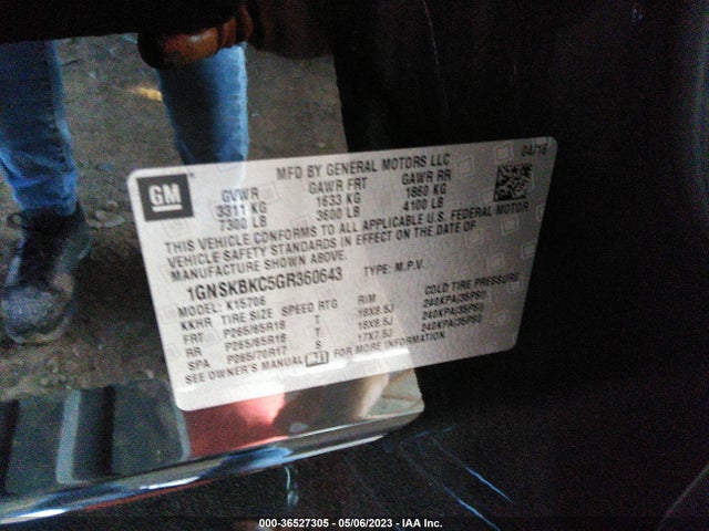 Chevrolet Tahoe Lt 2016 1GNSKBKC5GR360643 Image 9