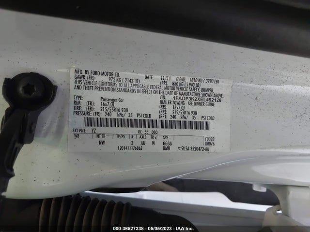 Ford FOCUS SE 2014 1FADP3K2XEL452126 Image 9