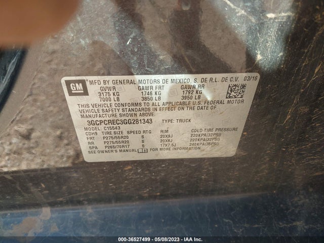 Chevrolet Silverado 1500 Lt 2016 3GCPCREC3GG281343 Image 9