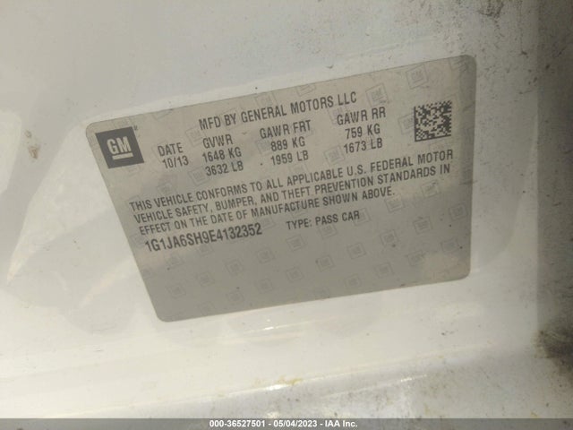 Chevrolet SONIC LS 2014 1G1JA6SH9E4132352 Image 10