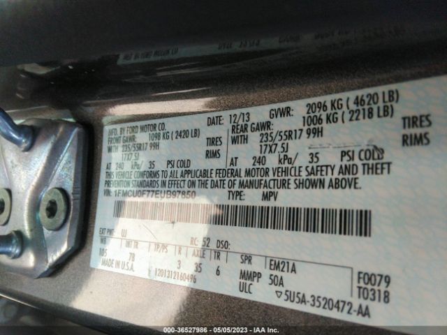 1FMCU0F77EUB97850 Ford ESCAPE S