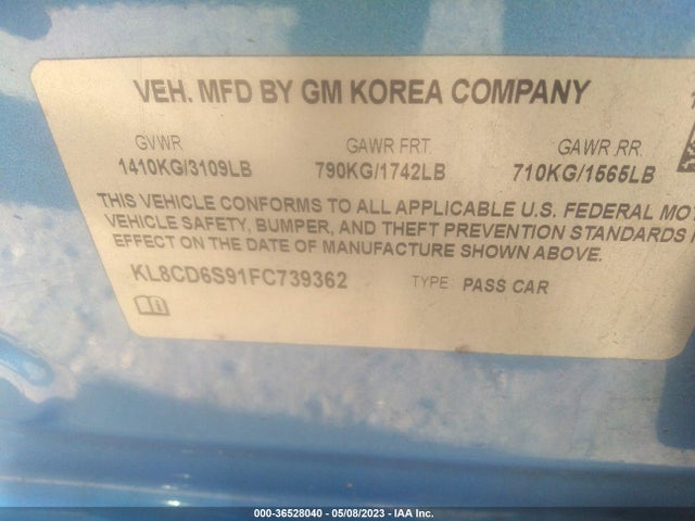 Chevrolet Spark Lt 2015 KL8CD6S91FC739362 Image 10