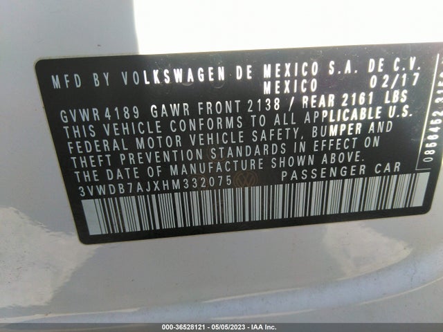 3VWDB7AJXHM332075 Volkswagen Jetta 1.4t Se