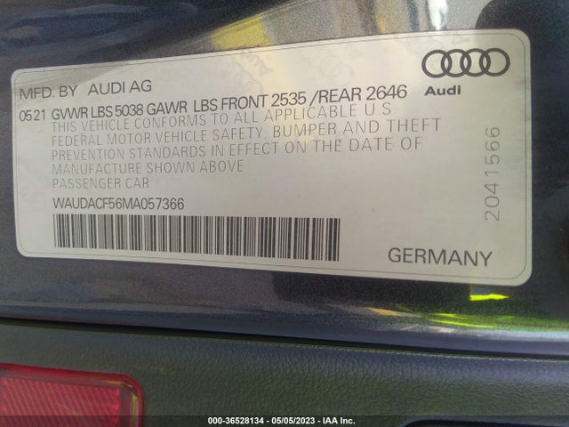 WAUDACF56MA057366 Audi A5 Sportback Premium 45 Tfsi Quattro S Tronic