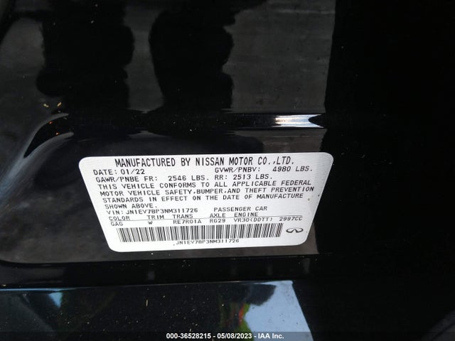 2022 Infiniti Q50, VIN: JN1EV7BP3NM311726