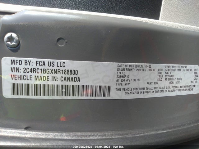 Chrysler Pacifica Touring L 2022 2C4RC1BGXNR188800 Image 9