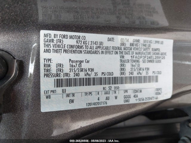Ford FOCUS SE 2014 1FADP3F24EL259125 Image 10