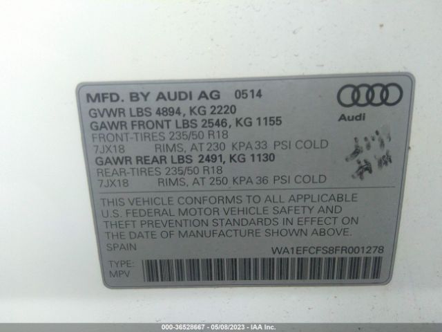 WA1EFCFS8FR001278 Audi Q3 2.0t Premium Plus