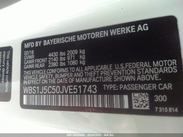 2018 BMW M2, VIN: WBS1J5C50JVE51743