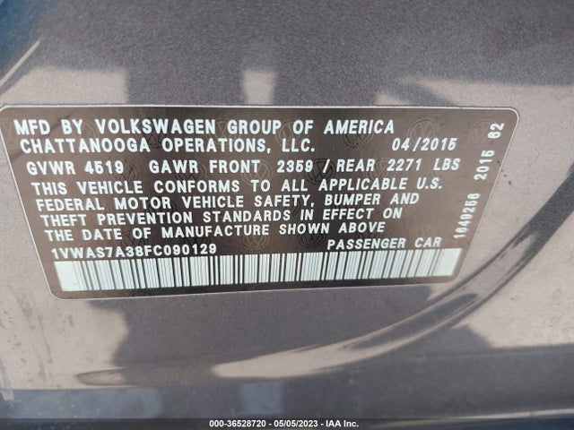 1VWAS7A38FC090129 Volkswagen Passat 1.8t Limited Edition