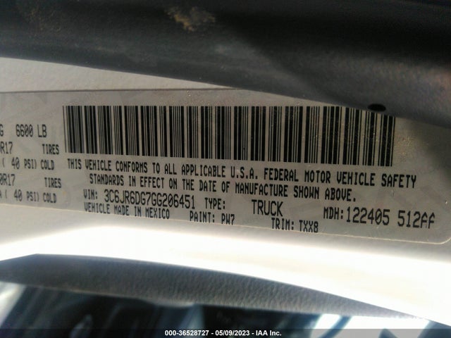 3C6JR6DG7GG206451 RAM 1500 Tradesman