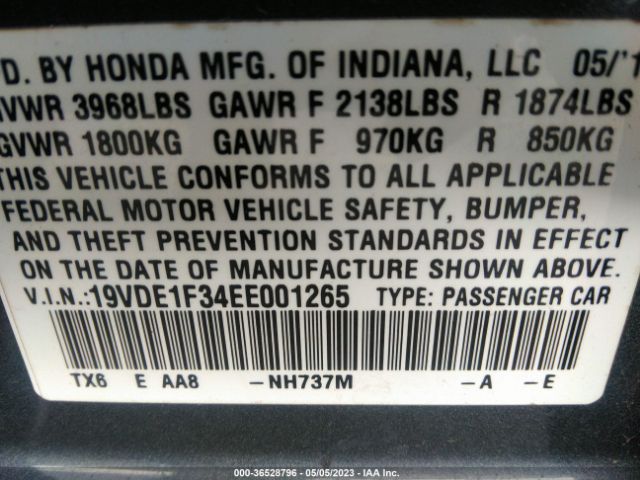 19VDE1F34EE001265 Acura ILX