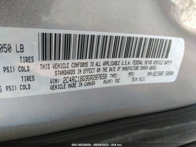2C4RC1BG9GR287658 Chrysler Town & Country Touring