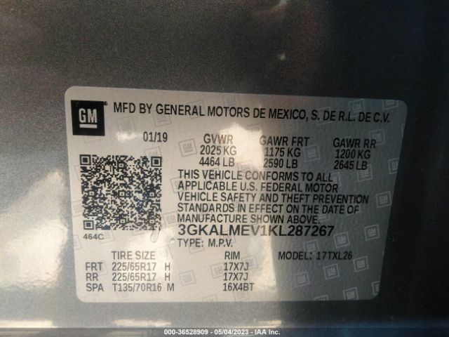 3GKALMEV1KL287267 GMC Terrain Sle