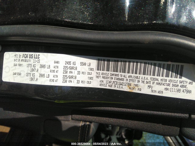1C4PJMCB1GW212784 Jeep Cherokee Altitude