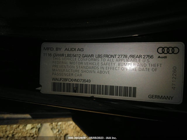 WAUF2BFCXHN073549 Audi A6 Premium Plus