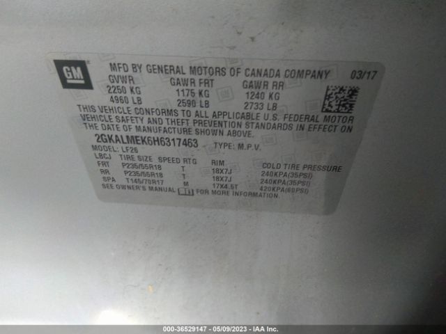 2GKALMEK6H6317463 GMC Terrain Sle
