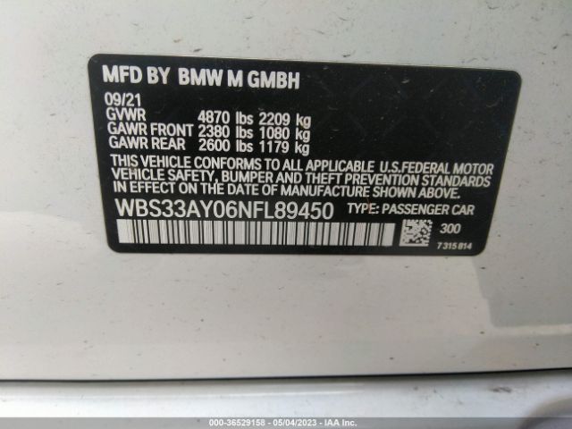 WBS33AY06NFL89450 BMW M3 Competition